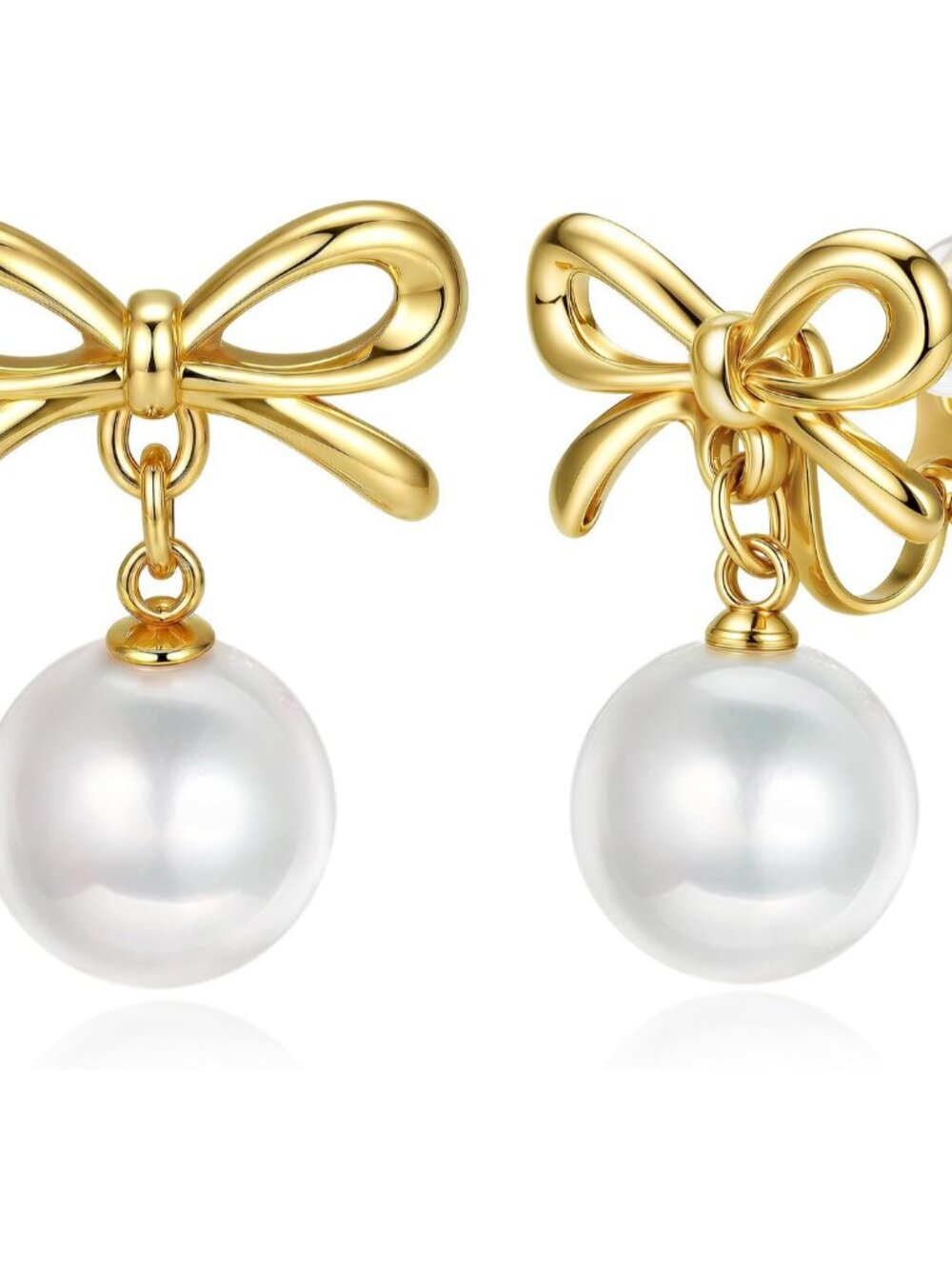 Simulated Pearl Clip on Earrings for Women Non Pierced Fake Earrings